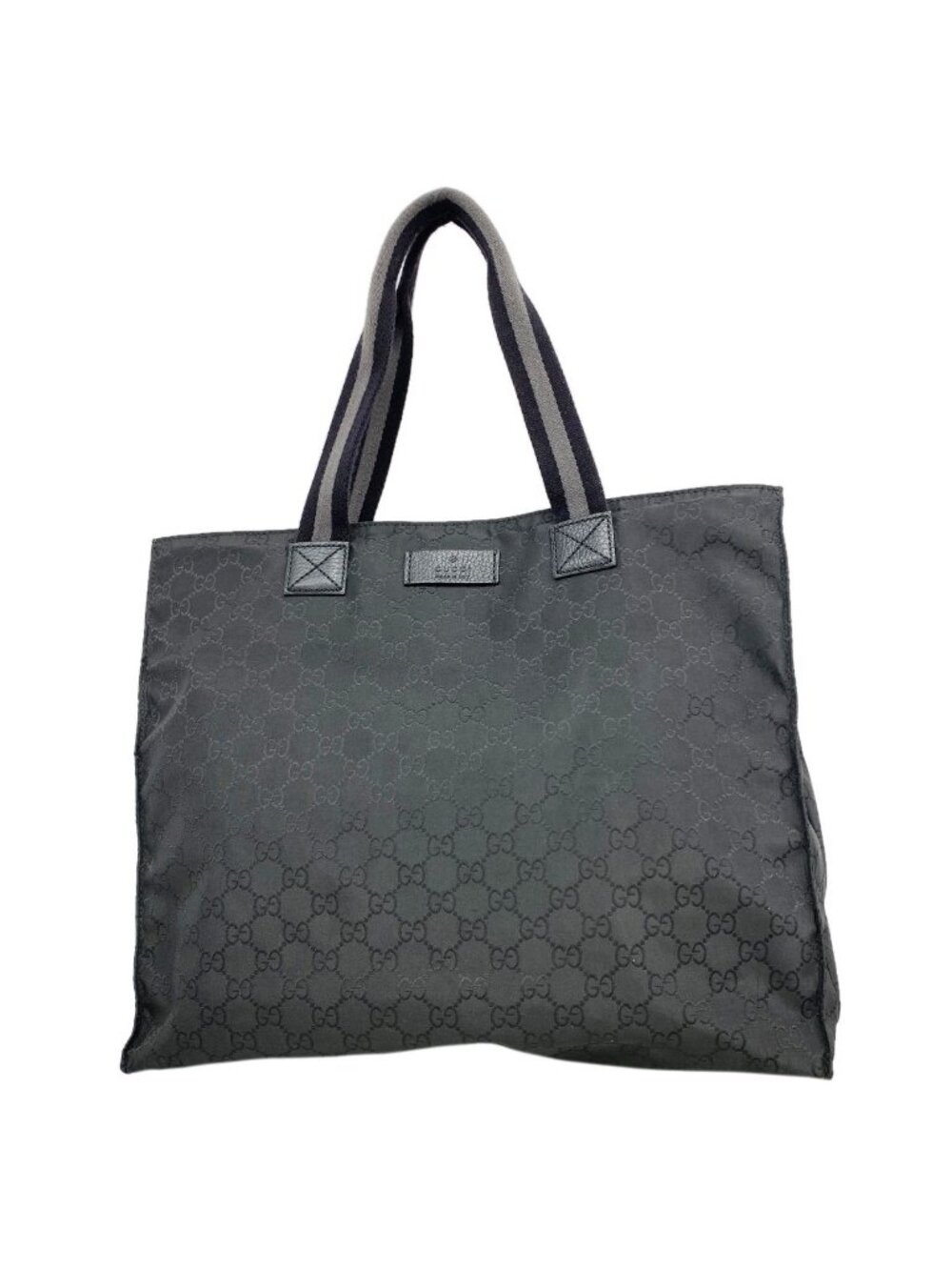 Gucci Tote GG Nylon Black Silver